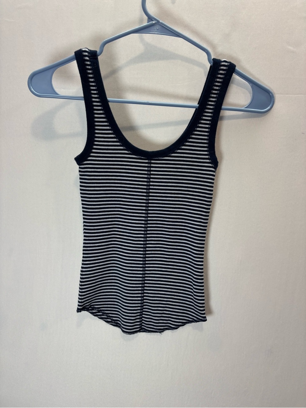 Aerie Ribbed Striped Tank Top Navy White XXS Women’s Stretch - Picture 4 of 11